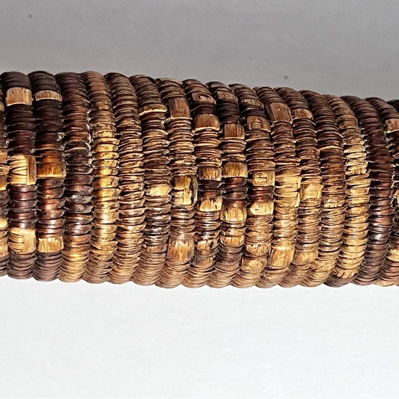 ETHIOPIAN HARARI BASKET / Single Coil Reed & Grass / Antique Pot Lid / Very Rare - Picture 6 of 12